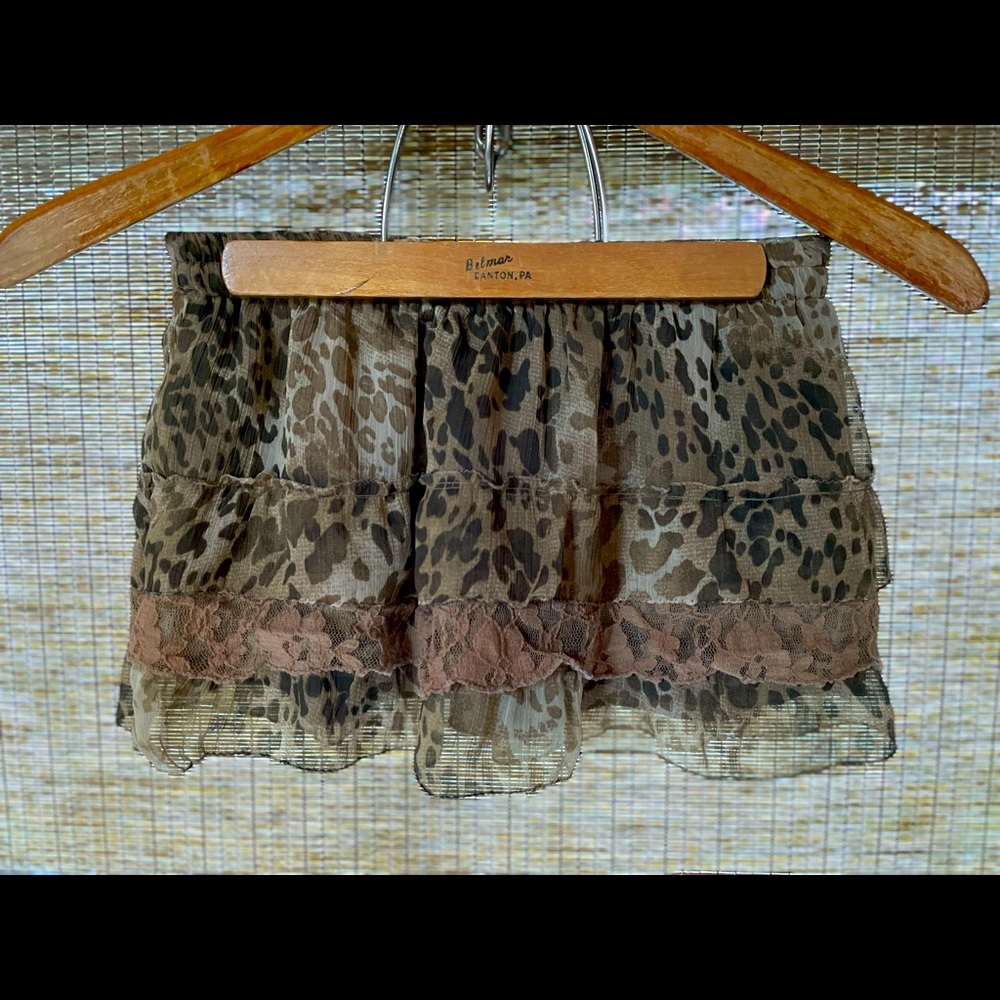 Black Mamba ruffled mini skirt Burning Man festival wear XS